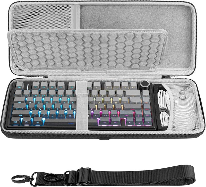 Geekria حافظة مجموعة لوحة مفاتيح وفأرة 84 مفتاح 75%، متوافقة مع Aula F75 Pro / F75، Keychron K2 النسخة 2/ K2/ Q1/ V1، ASUS ROG Azoth 75%، Redragon K673 PRO، حقيبة سفر صلبة - Image 1